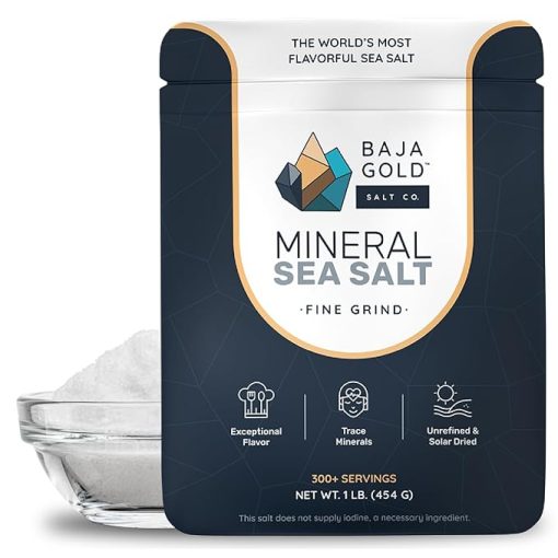Baja Gold Mineral Sea Salt – Pure & Authentic Fine Grind Salt for Cooking & Baking | Natural Baja Salt for Culinary Uses | Great for Finishing Dishes | 1 lb. Resealable Bag