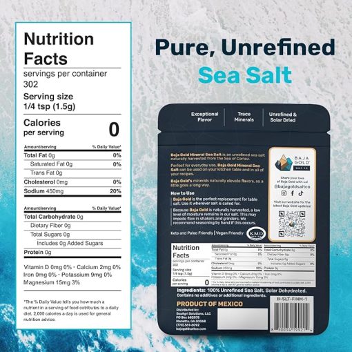 Baja Gold Mineral Sea Salt – Pure & Authentic Fine Grind Salt for Cooking & Baking | Natural Baja Salt for Culinary Uses | Great for Finishing Dishes | 1 lb. Resealable Bag - Image 6